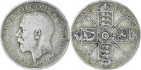 Great Britain Florin, Two Shillings George V, Silver, KM:817a -