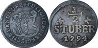 German States 1/2 Stüber Coin, JULICH-BERG, Karl Theodor -