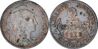 France 2 Centimes Coin, Dupuis, Paris, Bronze, KM:841 -