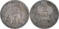 France 2 Centimes Coin, Dupuis, Paris, Bronze, KM:841 -