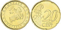 Monaco 20 Euro Cent Rainier III, Paris, Brass, KM:171 -