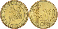 Monaco 10 Euro Cent Rainier III, Paris, Brass, KM:170 -