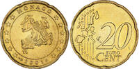 Monaco 20 Euro Cent Rainier III, Paris, Brass, KM:171 -