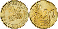 Monaco 20 Euro Cent Rainier III, Paris, Brass, Gadoury:MC176 -