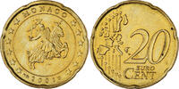 Monaco 20 Euro Cent Rainier III, Paris, Brass, Gadoury:MC176 -