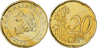 Monaco 20 Euro Cent Rainier III, Paris, Brass, Gadoury:MC176 -