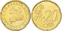 Monaco 20 Euro Cent Rainier III, Paris, Brass, Gadoury:MC176 -