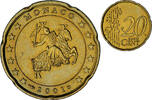 Monaco 20 Euro Cent Rainier III, Paris, Brass, Gadoury:MC176 -