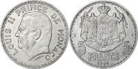 Monaco 5 Francs Louis II, Paris, Aluminum, Gadoury:MC135 -