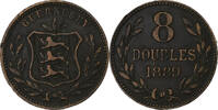 Guernsey 8 Doubles Heaton, Bronze, KM:7 -