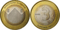 Slovenia 3 Euro Vantaa, Bi-Metallic, KM:101 -