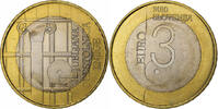 Slovenia 3 Euro Vantaa, Bi-Metallic, KM:95 -