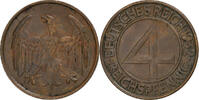 Weimar Republic 4 Reichspfennig GERMANY, WEIMAR REPUBLIC, Berlin, Bronze -