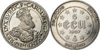 Belgium 5 Ecu Baudouin I, Silver, KM:166 -