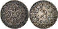 German Empire 1/2 Mark GERMANY - EMPIRE, Hambourg, Silver, KM:17 -