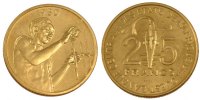 West African States 25 Francs Coin, Aluminum-Bronze, KM:9 -