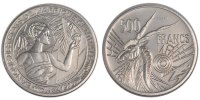 Central African States 500 Francs Coin, Paris, Nickel, KM:E9 -