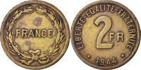 France 2 Francs Coin, France Libre, Philadelphia, Brass -