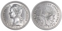 FRENCH AFARS & ISSAS 2 Francs Coin, Paris, Aluminium -