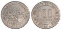 Central African Republic 100 Francs Coin, Nickel, KM:E2 -