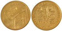 West African States 25 Francs Coin, Aluminum-Bronze, KM:9 -