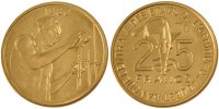 West African States 25 Francs Coin, Aluminum-Bronze, KM:9 -