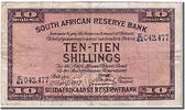 10 Shillings 1943 Südafrika Geldschein, 1943-04-12, SS SS