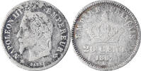 France 20 Centimes Coin, Napoleon III, Paris, Silver -