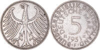 GERMANY - FEDERAL REPUBLIC 5 Mark Coin, Stuttgart, Silver -