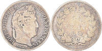 France 1/2 Franc Coin, Louis-Philippe, Rouen, Silver -