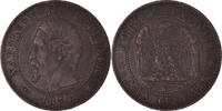 France 2 Centimes Coin, Napoléon III, Bordeaux, Bronze -