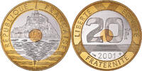 France 20 Francs Coin, Mont Saint Michel, Paris, Proof -