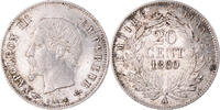 France 20 Centimes Coin, Napoleon III, Paris, Silver -