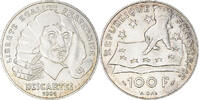 France 100 Francs Coin, Descartes, Silver, KM:996 -