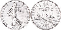 France 1/2 Franc Coin, Semeuse, Paris, BU, Nickel, KM:931.1 -
