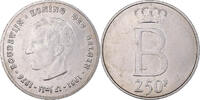 Belgium 250 Francs, 250 Frank Coin, Baudouin I, Brussels -