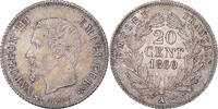 France 20 Centimes Coin, Napoleon III, Paris, Silver -