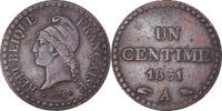 France Centime Coin, Dupré, Paris, Bronze, KM:754 -