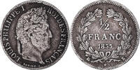 France 1/2 Franc Coin, Louis-Philippe, Bordeaux, Rare -