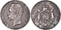 France 5 Francs Coin, Napoleon III, Strasbourg, Silver -