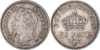 France 20 Centimes Coin, Napoleon III, Strasbourg, Silver -