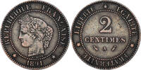 France 2 Centimes Coin, Cérès, Paris, Bronze, KM:827.1 -