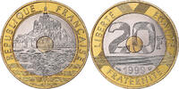 France 20 Francs Coin, Mont Saint Michel, Tri-Metallic -