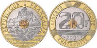 France 20 Francs Coin, Mont Saint Michel, Paris, BU -