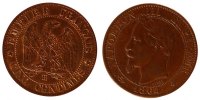 France 5 Centimes Coin, Napoleon III, Napoléon III, Strasbourg -