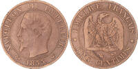 France 5 Centimes Coin, Napoleon III, Lille, ancre, Bronze -