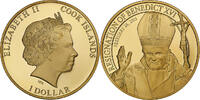 Cook Islands Dollar Elizabeth II, Pape Benoit XVI, Proof, Brass Or -