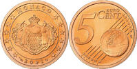 Monaco 5 Euro Cent Rainier III, Proof / BE, Paris, Copper Plated Steel -