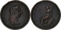 Great Britain Penny George III, Copper, KM:663 -