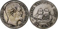 Danish West Indies 20 Cents Frederik VII, Copenhagen, Silver -